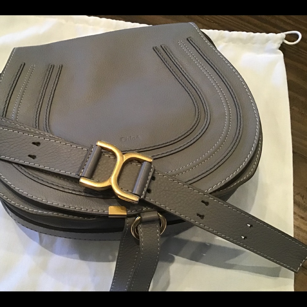 Chloe Marcie medium grey crossbody